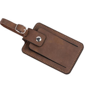 Hot Selling Luxury Fashionable Genuine Leather Luggage Tag Crazy Horse Finish Durable Personalized Eco-Friendly Handmade Premium - Product Image 2