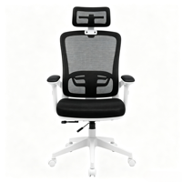 Chaise de bureau exécutive FlameGlow moderne et confortable avec siège pivotant réglable, accoudoirs en maille, dossier solide en PVC, pliable pour la maison et le bureau