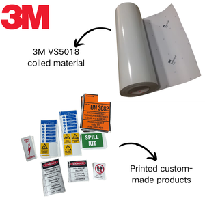 Autocollant d'avertissement de sécurité découpé sur mesure 3M Scotchcal 5018, résistant à l'abrasion, pour marquage d'équipement - Product Image 3