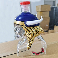Carafe à vin en verre transparent de 300 ml, mini carafe artisanale en verre borosilicate de haute qualité, tête de dragon, pour brandy, whisky, tequila, vodka