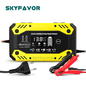 <span class=keywords><strong>12V</strong></span> 24V 10A バッテリー充電器 9段階自動充電 パルス修復機能付き Lifepo4/鉛蓄電池対応 自動車・トラック・バイク用 - Product Image 2