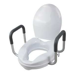 Rehausseur de siège de toilette Dakang avec poignées de maintien, en alliage d'aluminium et couvercle en plastique, pour la sécurité des personnes âgées dans la salle de bain - Product Image 1