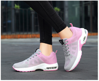 Chaussures de course pour femmes en tissu tissé souple et confortable à lacets, tendance mode, respirantes, style marche
