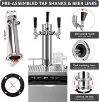 Tour de distribution de bière à 3 robinets pour Kegerator avec bac de récupération des brassins en acier inoxydable, pièces de Kegerator et bac de récupération des brassins pour brassage maison