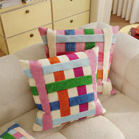 Funda de Almohada Decorativa con Estampado Plano Minimalista Moderno Cuadrado Inspirado en la Dopamina para Respaldo de Sofá, Cabecera de Dormitorio y Ventanal