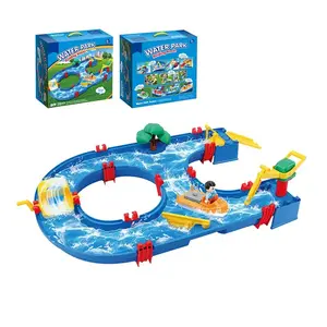 EPT Spielzeug 39 Stück pädagogische Wasserpark Stiel Bad Strand DIY Bau Spur Bausteine Sets für Kinder