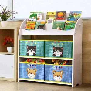 Juguete de los niños unidad de almacenamiento con <span class=keywords><strong>3</strong></span> de las estanterías y de tela 4 cajas - Product Image 5