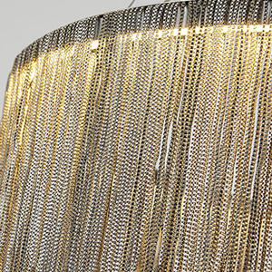 Customization Personality Modern Aluminum silver chain hanging light <b>tassel</b> <b>fringe</b> Chandelier - Product Image 5