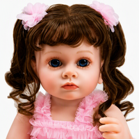 Boneka Bayi Reborn Gothic Maden Y-X007 55cm, Figur Balita Realistis dari Vinyl Lembut, Rambut Keriting Cokelat, Usia 4-6 Tahun, Mainan Koleksi