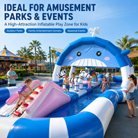 Parcours d'obstacles gonflable sur le thème des baleines, équipement de terrain de jeux pour enfants, parc d'attractions extérieur, centre de jeux gonflable