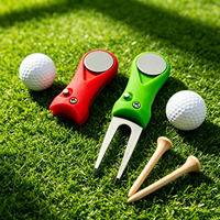 Alat Perbaikan Divot Golf Ramah Rumput, Set Alat Divot Golf Logam Magnetik Anti Lengket di Permukaan Rumput