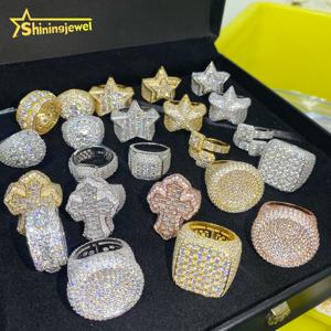 Promo Panas Berbagai Pilihan Cincin Hip Hop Pria Custom Iced Out VVS Moissanite Perak Sterling 925 Cincin Perhiasan Berlian untuk Pria - Product Image 3