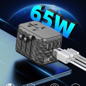 Worldplug <span class=keywords><strong>tout</strong></span> en un GaN 65W type-c USB adaptateur de chargeur mural rapide adaptateurs de prise de voyage internationaux universels - Product Image 2