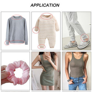 Tela lisa de poliéster, 95% poliéster, 5% licra, tejido elástico liso para dobladillo de manguito sin costuras - Product Image 6