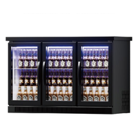 Kulkas Mini Bar Pintu Ganda Model Showcase Suhu Tunggal Pendingin Udara Kabinet Pendingin Bar Belakang Baja Tahan Karat Digital