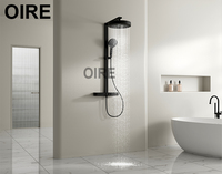 Ensemble de robinetterie de douche thermostatique en laiton massif noir mat Kaiping Oire pour salle de bain