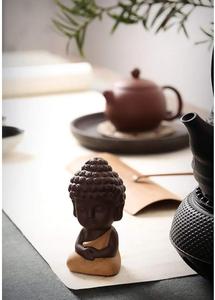 4 Piezas de Cerámica Tradicional Mini Pequeño Buda Estatua Monje Estatuilla para Té Decoración de Mascotas - Product Image 5