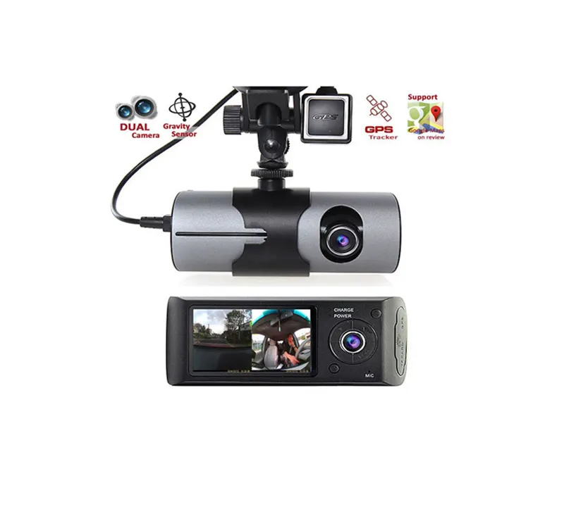 Hot Sale 2.7 inch Vehicle Dash Cam Full HD 1080P Dual Lens Car Camera Driver Recorder with GPS