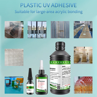Adhésif UV pour coller le plastique, colle UV à base d'acrylique pour le collage du PMMA, du PE, du PET, de l'ABS, grand format