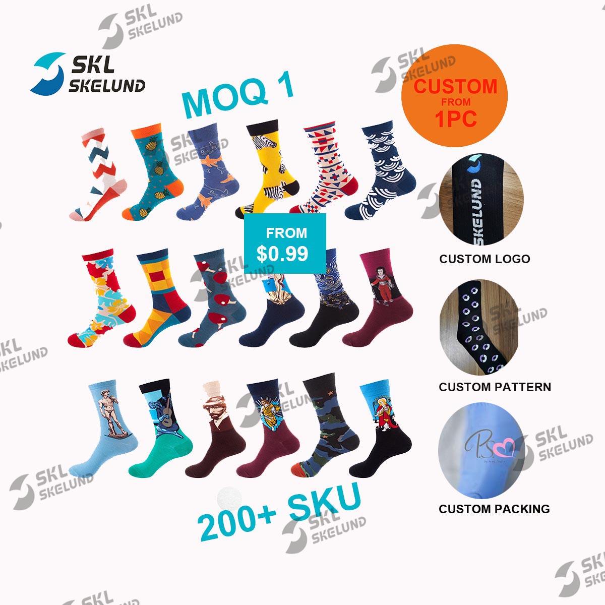 2022 Latest Socks &amp; Hosiery Custom Logo Made Socks Design Your Own Striped Men Women Custom Printing Designer Colorful Socks 