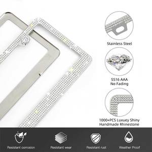 Sunnuo phổ xe tag bìa không thấm nước Bling giấy phép tấm bìa bền Kim Cương giấy phép tấm khung - Product Image 3