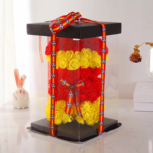 Oso de Peluche con Flores Preservadas de PE en Colores de Bandera de Varios Países, Lindo Animal de Peluche, Regalo para Aficionados al Deporte y Enamorados - Product Image 2