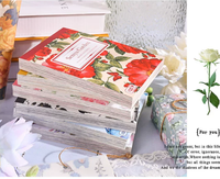Autocollants décoratifs en PVC à motif floral vintage, 100 pièces, impression créative sur carton pour carnet de notes et décoration murale, pour entreprises