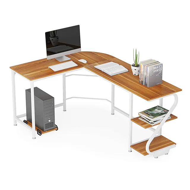 आधुनिक एल के आकार का लकड़ी डेस्क घर कार्यालय कार्य केंद्र कोने डेस्क कंप्यूटर लेखन डेस्क घर और कार्यालय के लिए सरल कार्य केंद्र
