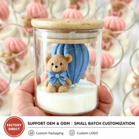 Bougie parfumée artisanale en forme d'ours mignon avec ballon à air chaud, idéale pour la fête des Mères, un mariage ou un anniversaire, décoration d'intérieur, vente en gros