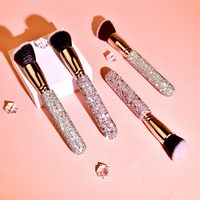 Pinceau de maquillage populaire Water Diamond Advanced Luxury pour fard à paupières, poudre, blush, eye-liner, poils synthétiques, manche en bois, style estompeur