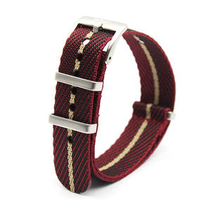 Vente d'usine 1.2mm Bracelet de montre en nylon sergé Personnaliser le bracelet de montre en nylon à passage unique avec boucle en acier inoxydable 18 20 22mm - Product Image 3