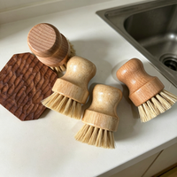 Brosse à vaisselle en bois avec poils de sisal, brosse de nettoyage de cuisine personnalisée, brosse à récurer en bambou, outil de nettoyage ménager