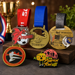 Médailles Sportives Métalliques Personnalisées OEM - Design Antique et Moderne Or <span class=keywords><strong>Argent</strong></span> Noir pour 5k 10k, Course à Pied, Marathon, Football, Musculation - Product Image 2
