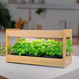 Kit de Cultivo LED para siembra de jardín interior, sistema de cultivo inteligente de bambú, luces microverdes para cultivo de hierbas