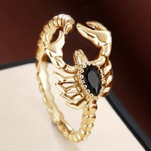 Anello Scorpione Unisex Trendy in Acciaio Inossidabile con Zirconi, Placcato Oro 18K, Set Anelli Stile Retrò per Europa e Stati Uniti - Vendita all'Ingrosso - Product Image 1