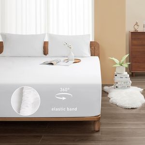 180TC 100% Sábana Bajera Blanca Algodón para Uso Doméstico, Venta a Granel Sábana Bajera con Elástico EN LA Parte Inferior - Product Image 4