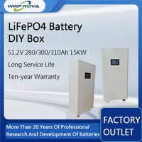 Kit d'assemblage de batterie fiable 10/15KW LiFePO4 Validation IP20 Structure empilable Supports de boîtes de batterie de stockage d'énergie domestique