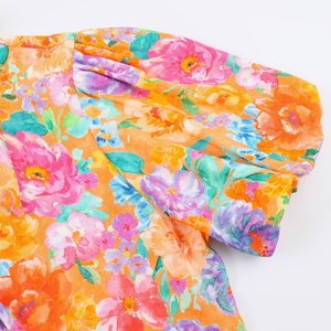 Camisa de Playa Personalizada 2026 para Mujer, Manga Corta, con Lazo, Blusa de Resort, OEM/ODM por Fábrica China, Top Casual Estampado Vintage - Product Image 5