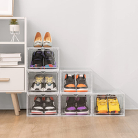 Boîtes de rangement empilables pour chaussures en plastique Drop Front Acrylic Drawer Type Magnetic Clear Shoe Box