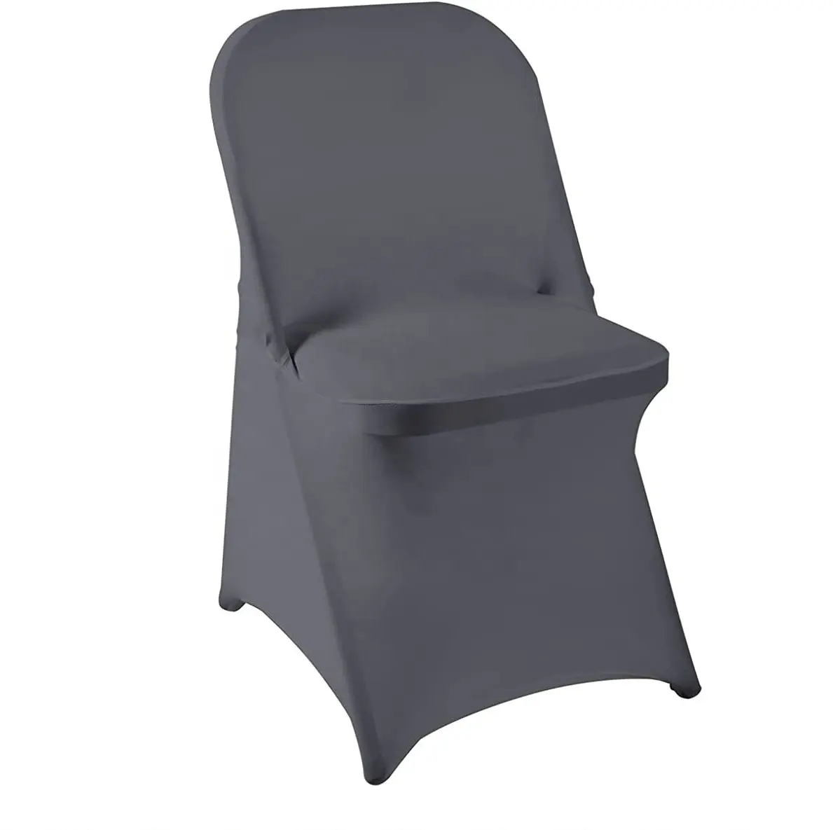 Polyester Spandex katlanır sandalye kapakları streç yıkanabilir donatılmış sandalye düğün parti-gri için Slipcovers koruyucu
