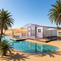 Maison conteneur extensible à double aile 20ft 40ft, maison préfabriquée pliable pour camp de travail, complexe hôtelier, villa