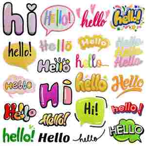 Patch brodé créatif thermocollant motif dessin animé Hello English pour sacs et vêtements - Product Image 1