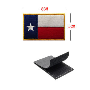 Écusson brodé multicolore drapeau américain Texas avec fixation auto-agrippante - Product Image 3