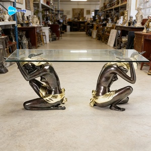 Table basse en bronze coulé de luxe, thème marin océanique, table d'appoint sculpturale, marque ShuShin, pour décoration intérieure et <span class=keywords><strong>extérieure</strong></span> haut de gamme - Product Image 1