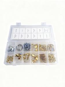 260pcs đẩy pin móc thiết lập tường hình ảnh khung treo móc bộ loại kết thúc Đồng bằng mắt trượt móc & đẩy pins - Product Image 4
