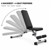 Banc de musculation compact et robuste, réglable, pliable, inclinable et déclinable, pour entraînement à domicile, musculation avec haltères