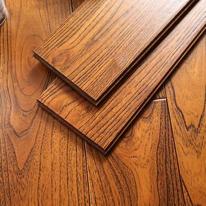 Suelo de madera maciza de teca asiática cepillado de alambre clásico - Product Image 2