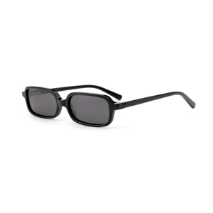 Lunettes de soleil rectangulaires noires et marron à motif solide pour hommes et femmes Acétate pur résistant à la lumière bleue - Product Image 2