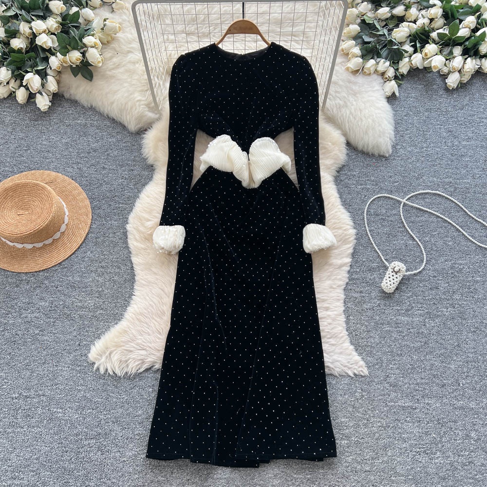 Shop Simple Black Velvet Dress - Elegant & Stylish