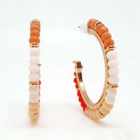 Pendientes de Aro con Cuentas de Vidrio Chapadas en Oro Hechos a Mano, Estilo Lindo, Modernos y Lujosos